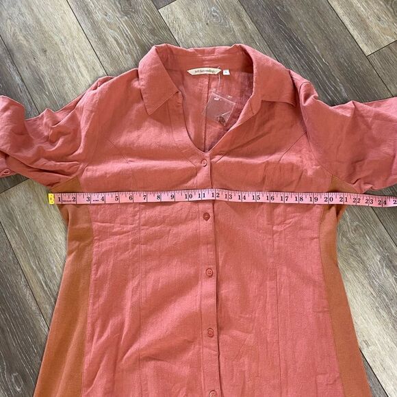 Soft Surroundings Button Front 3/4 Sleeve Dress - Picture 8 of 9